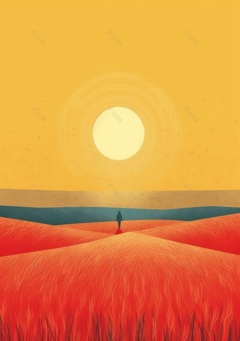 橙色节气芒种插画背景,插画/手绘图,插画/手绘图库,插画/手绘图下载,插画/手绘